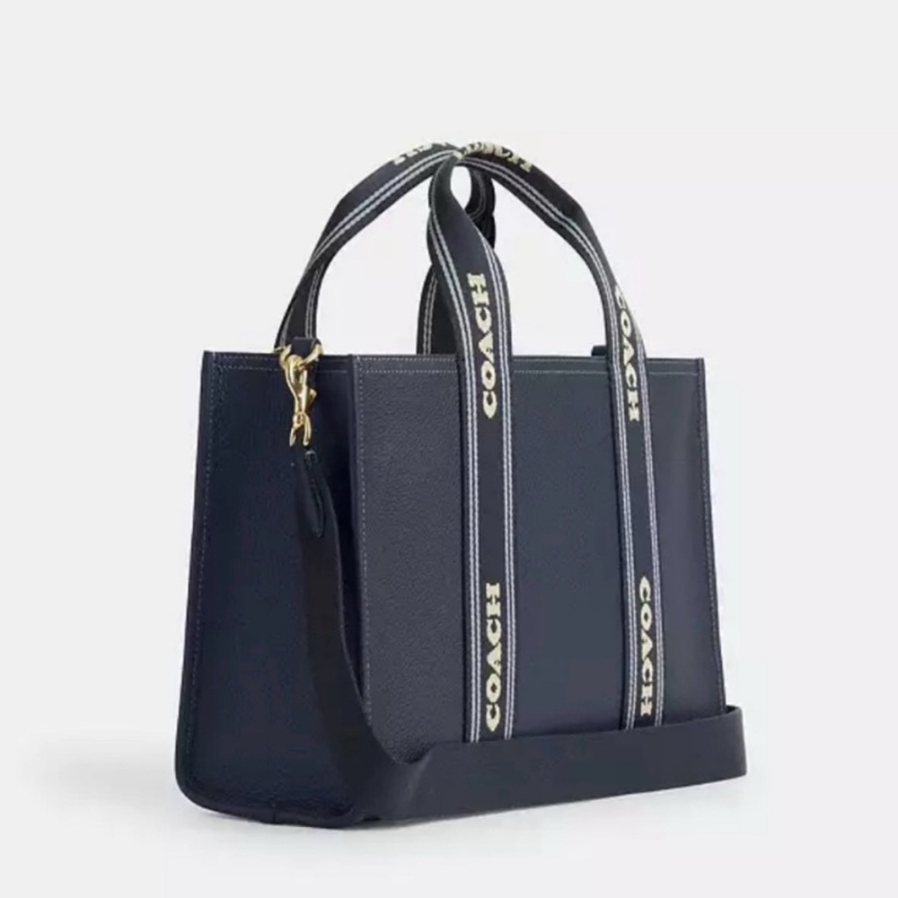 New Coach Smith Tote 24 Crossbody In Leather IM/DENIM MULTI CBH14 - Picture 6 of 7